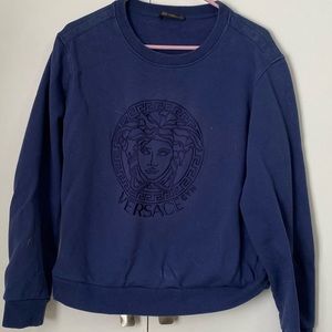 Versace navy blue crewneck size M but fits like S